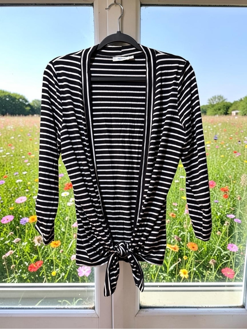 Ricki's Black & White Striped Cardigan